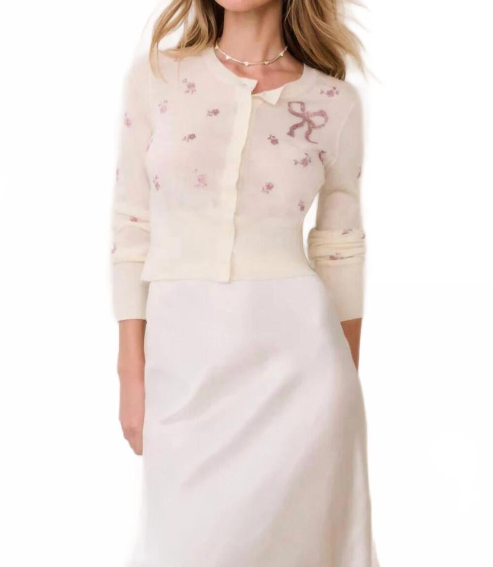 NEW LOVESHACKFANCY adeanne secret crush wool cardigan in chantilly
